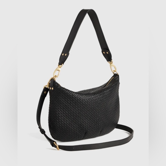 Quince Italian Leather Convertible Crescent Handwoven Shoulder Bag - Picture 2 of 7